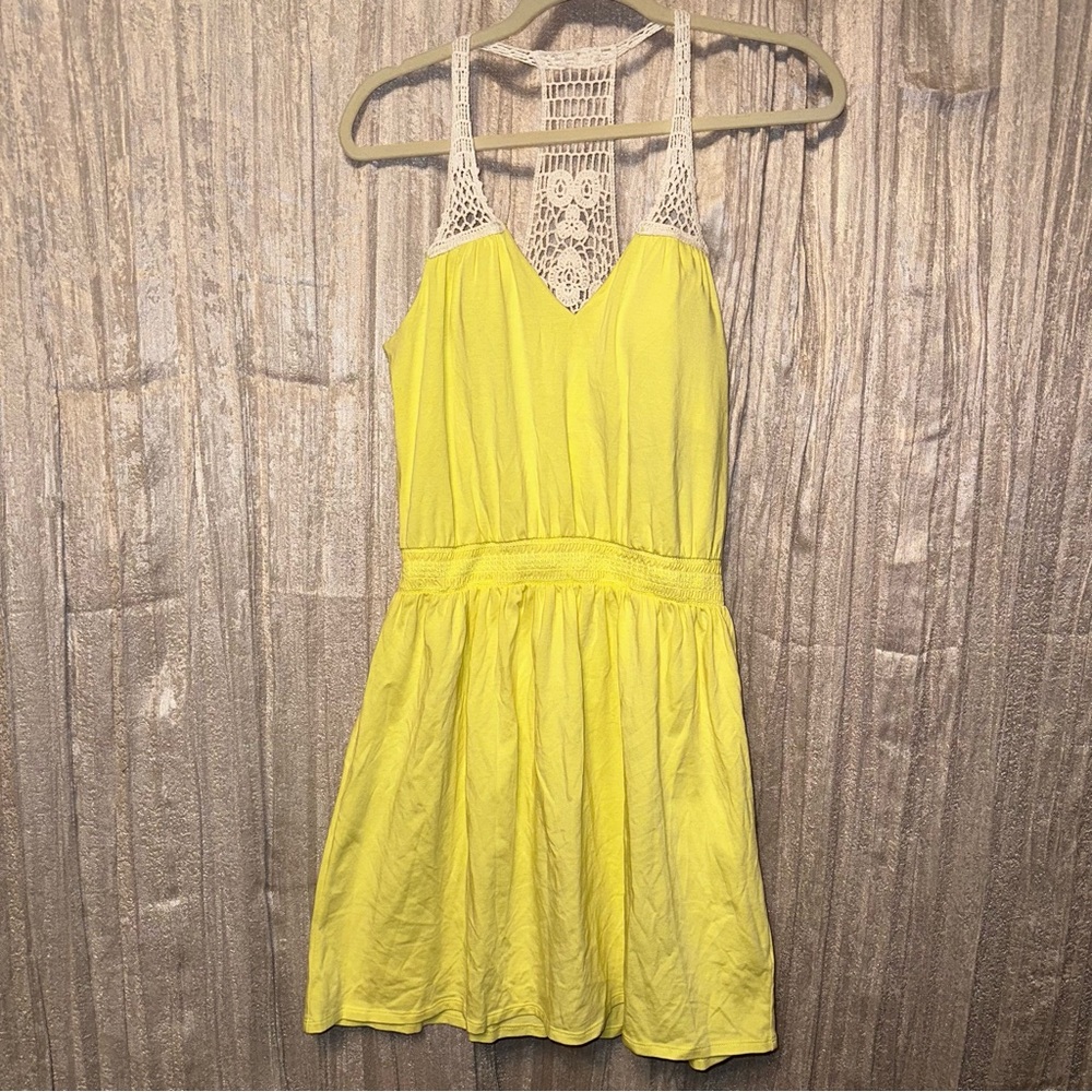 Crochet Built in Bra Yellow Sun Dress VS {M} Cottagecore